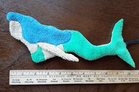 Tan Mermaid with blue hair