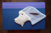 Smudge Dog used as bookmark.