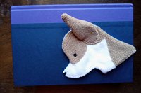 Smudge Dog used as bookmark.