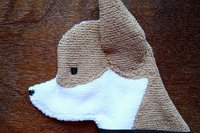 Soft, microfiber terry cloth towels cut, sewn, and made in the shape of a dog