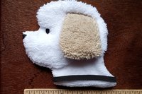 Smudge Dog with ruler to show size.