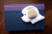Smudge Dog used as bookmark.