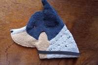 Microfiber shaped towel that looks like an Australian Cattle Dog
