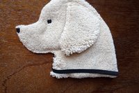 Soft, microfiber terry cloth towels made in the shape of a Golden Retriever