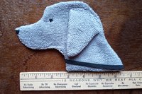 Smudge Dog with ruler to show size.