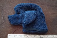 Smudge Dog with ruler to show size.