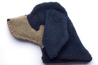 Black and Tan Coonhound shaped cleaning and polishing cloth.