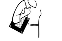 Ilustration of Purse and All Safety Net worn over the shoulder like a purse