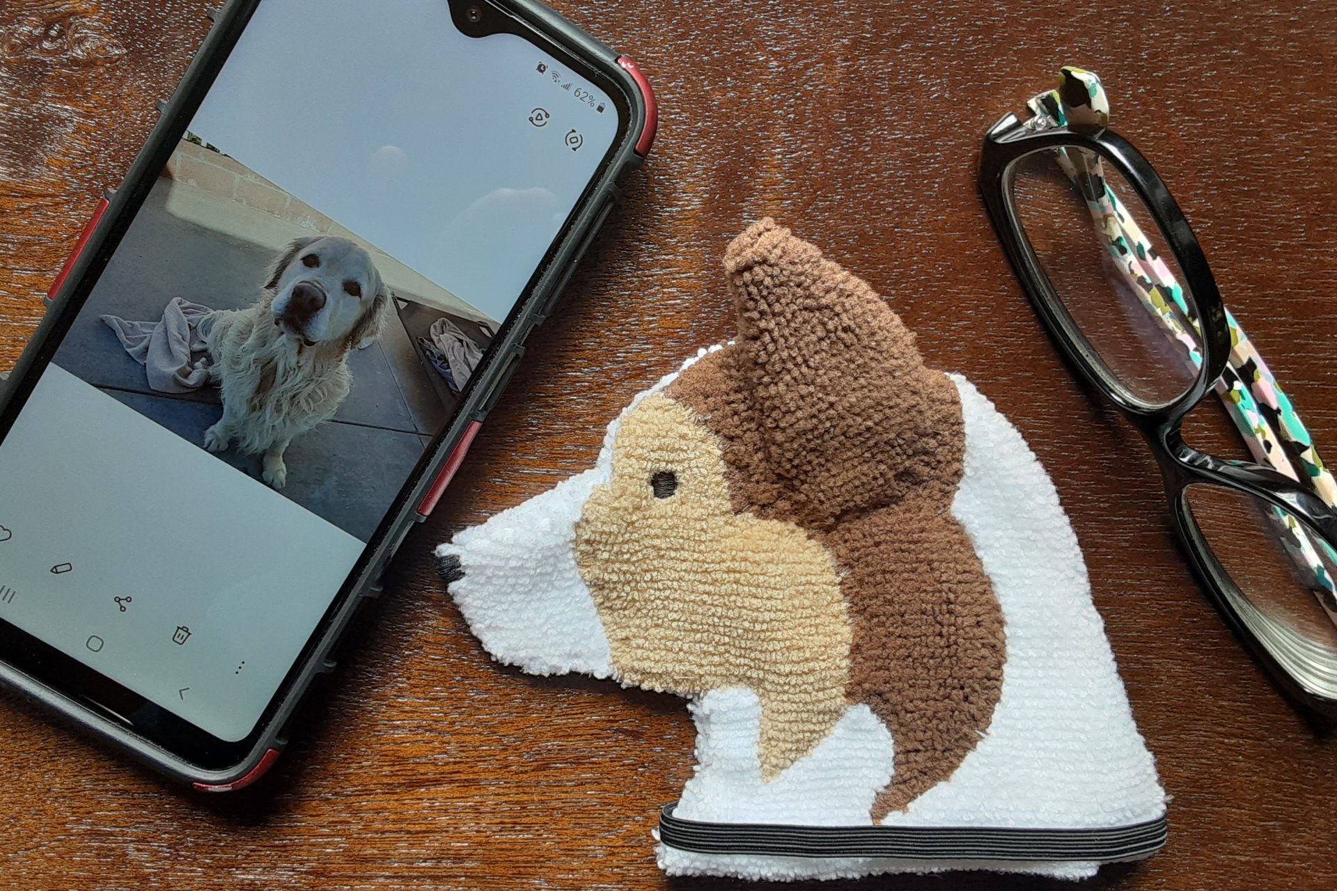 Smudge Dog Sheltie "Percy" Microfiber Covert Cleaning Cloth