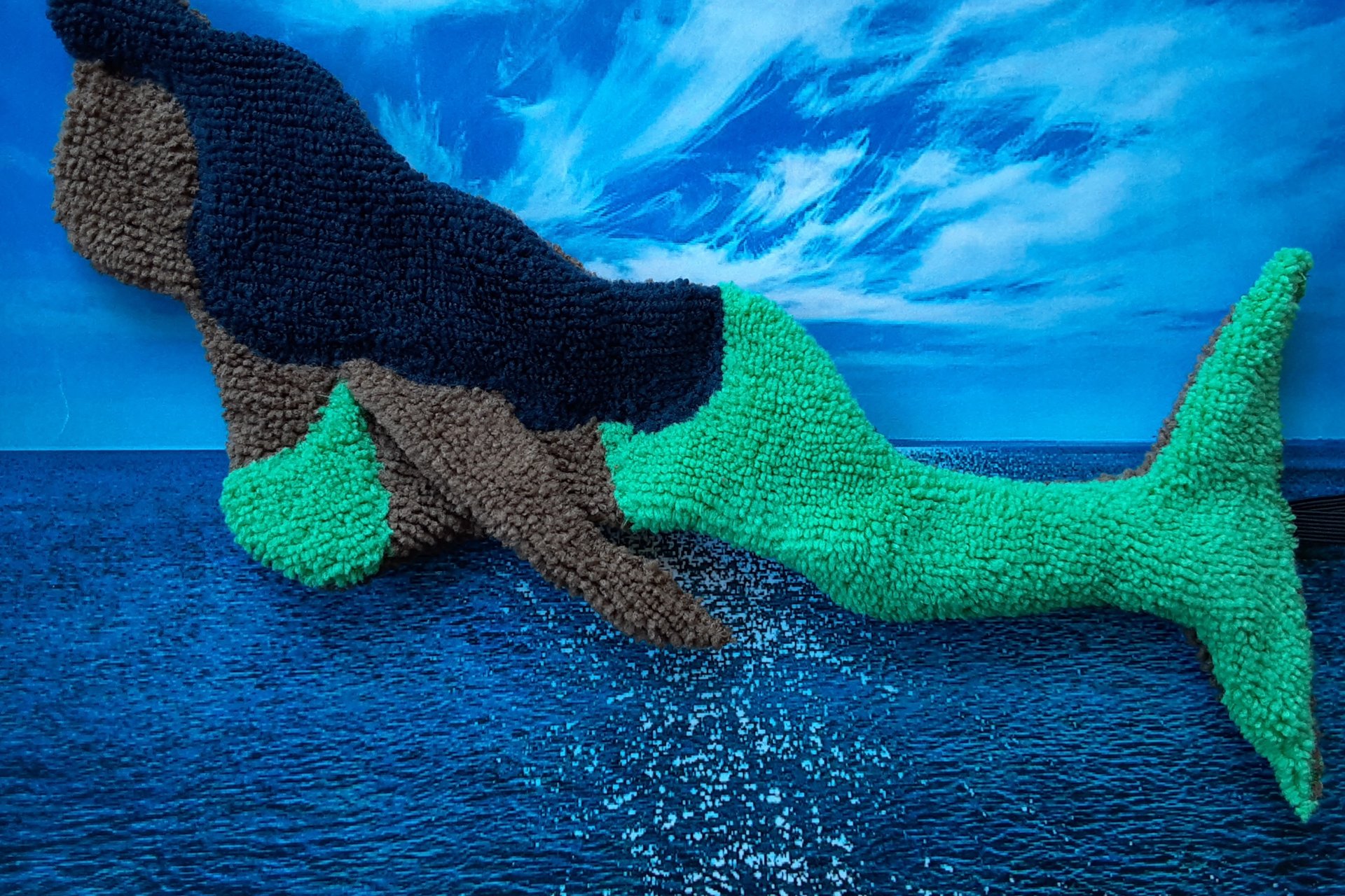 Soft, microfiber terry cloth towels  made in the shape of a Mermaid