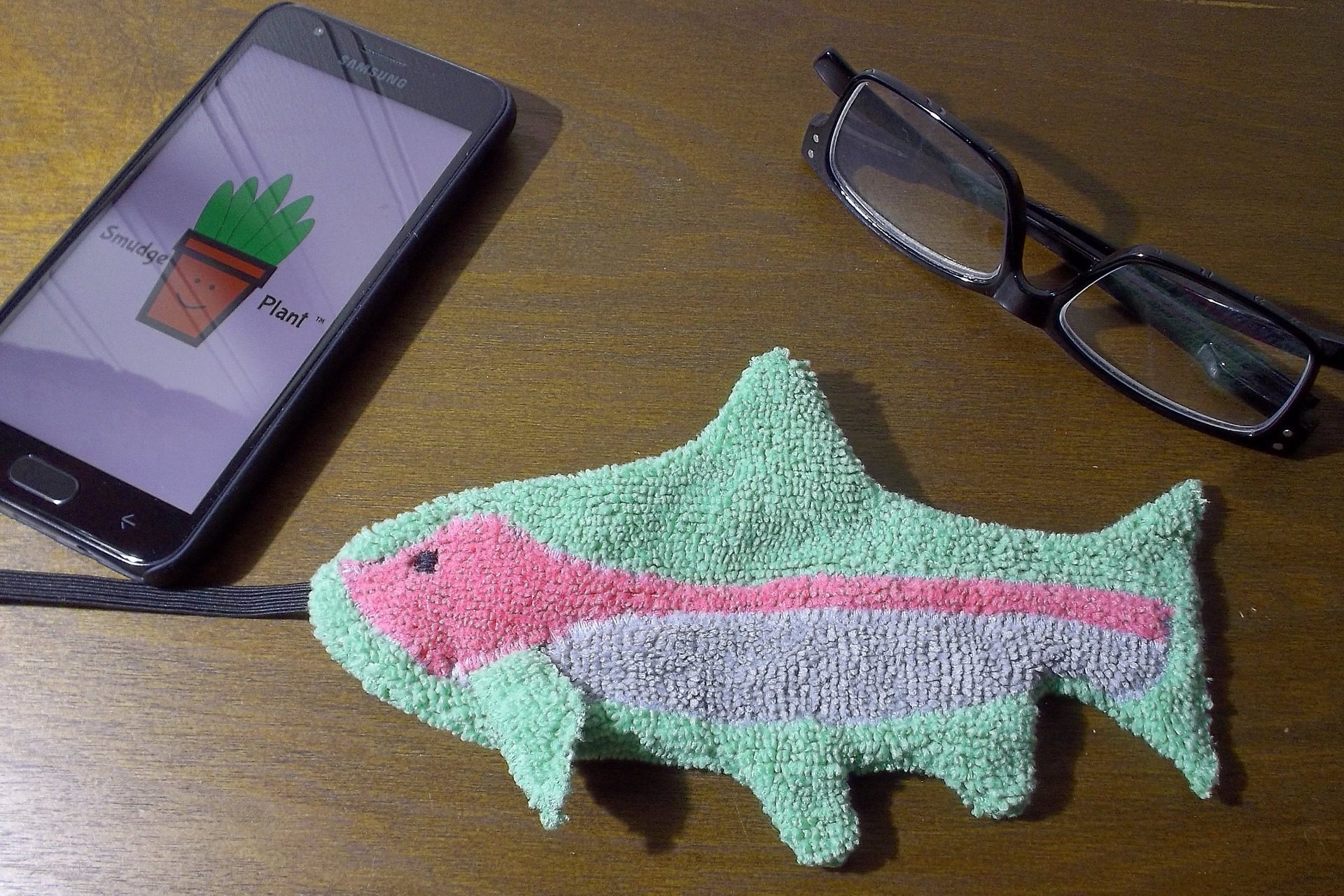 Smudge Fish:  Rainbow Trout Microfiber  Covert Cleaning Cloth