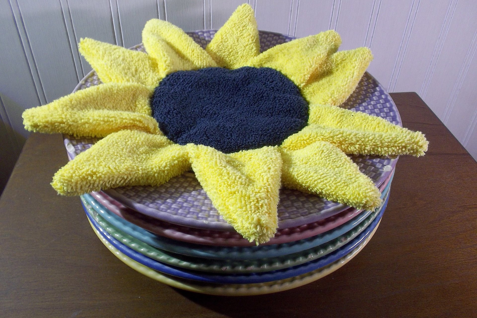 Smudge Flower Large Sunflower Microfiber Covert Cleaning Cloth