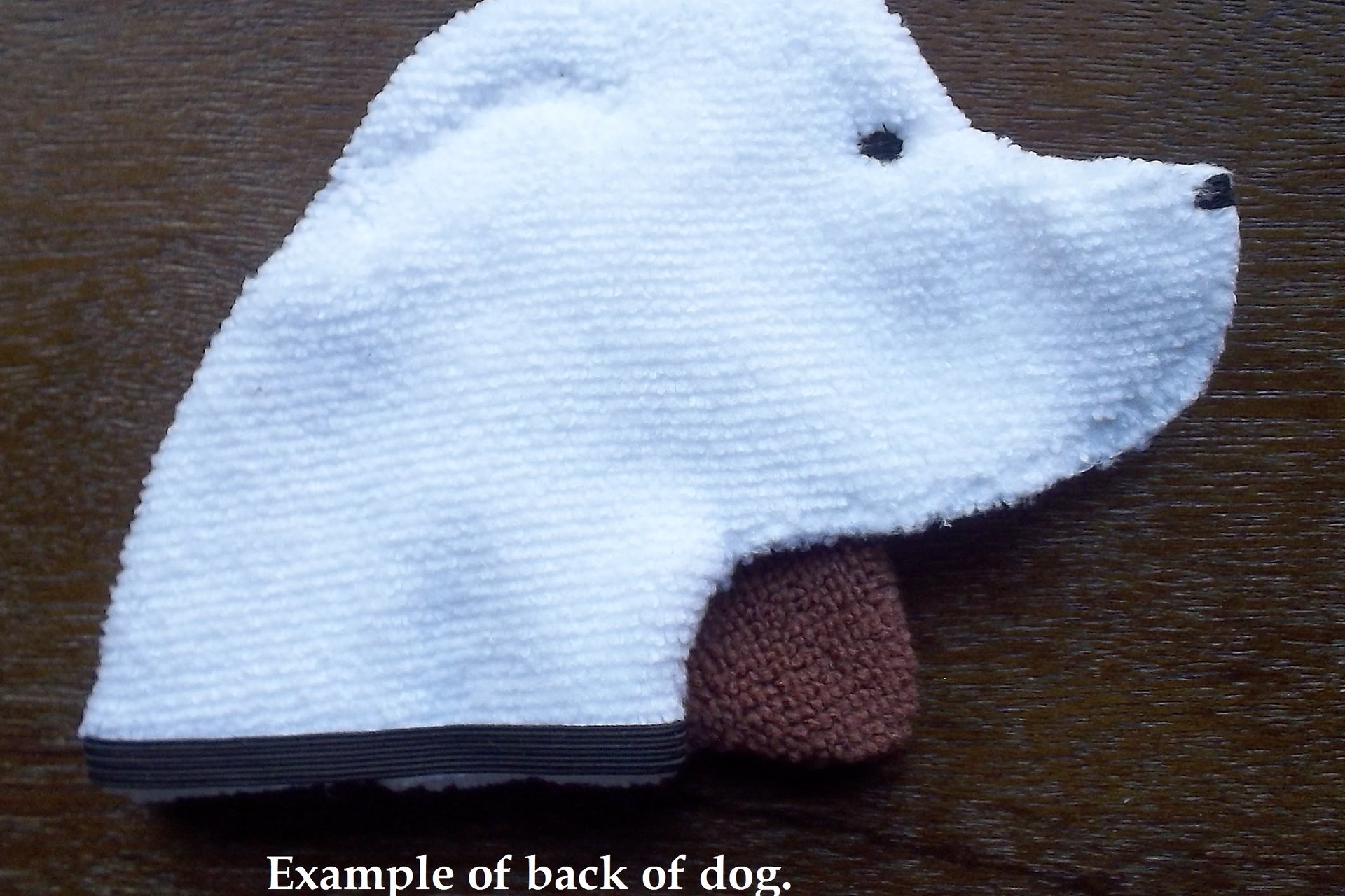Back side of Beagle. Solid white color.