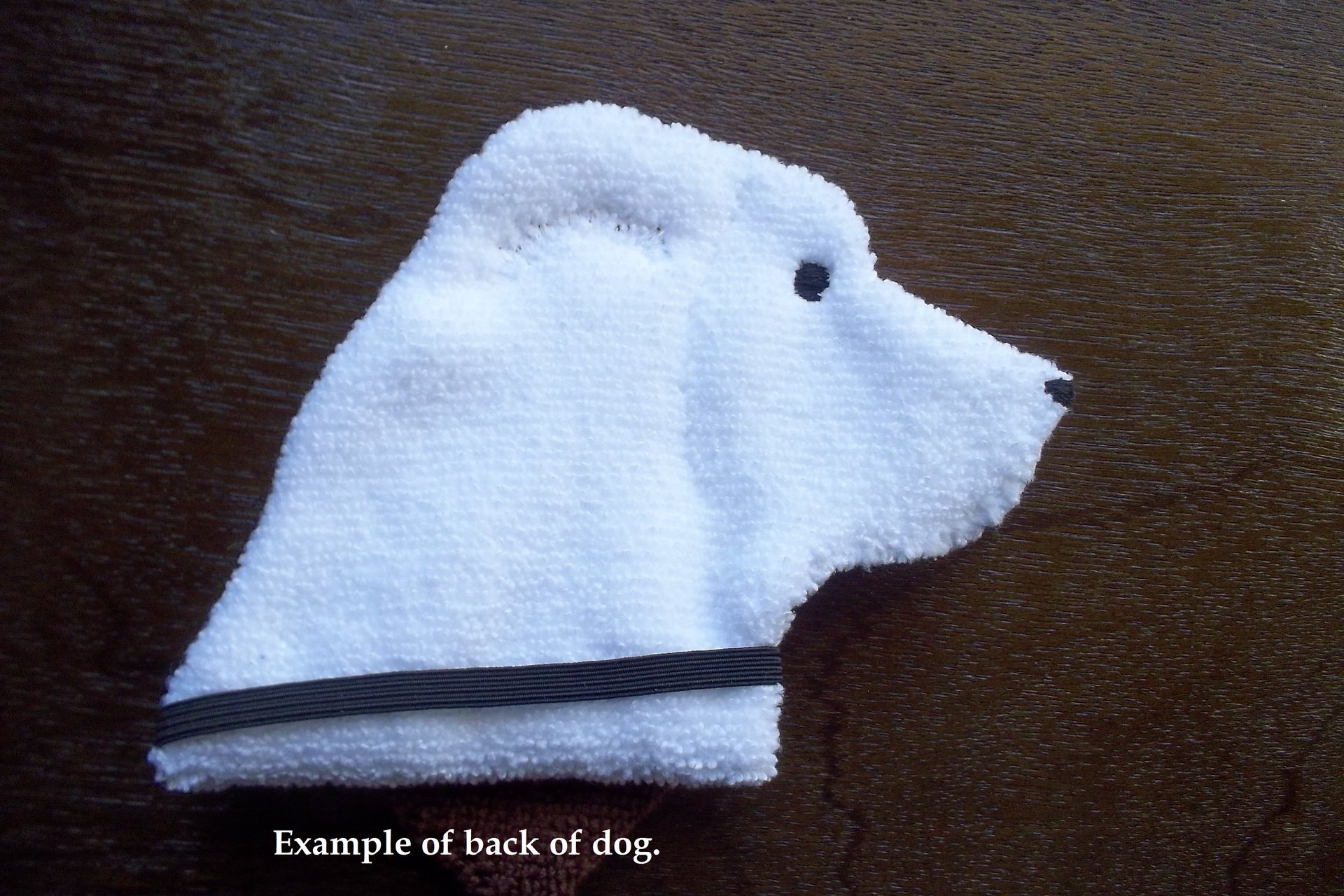 Back of Smudge Dog. Design on front only.