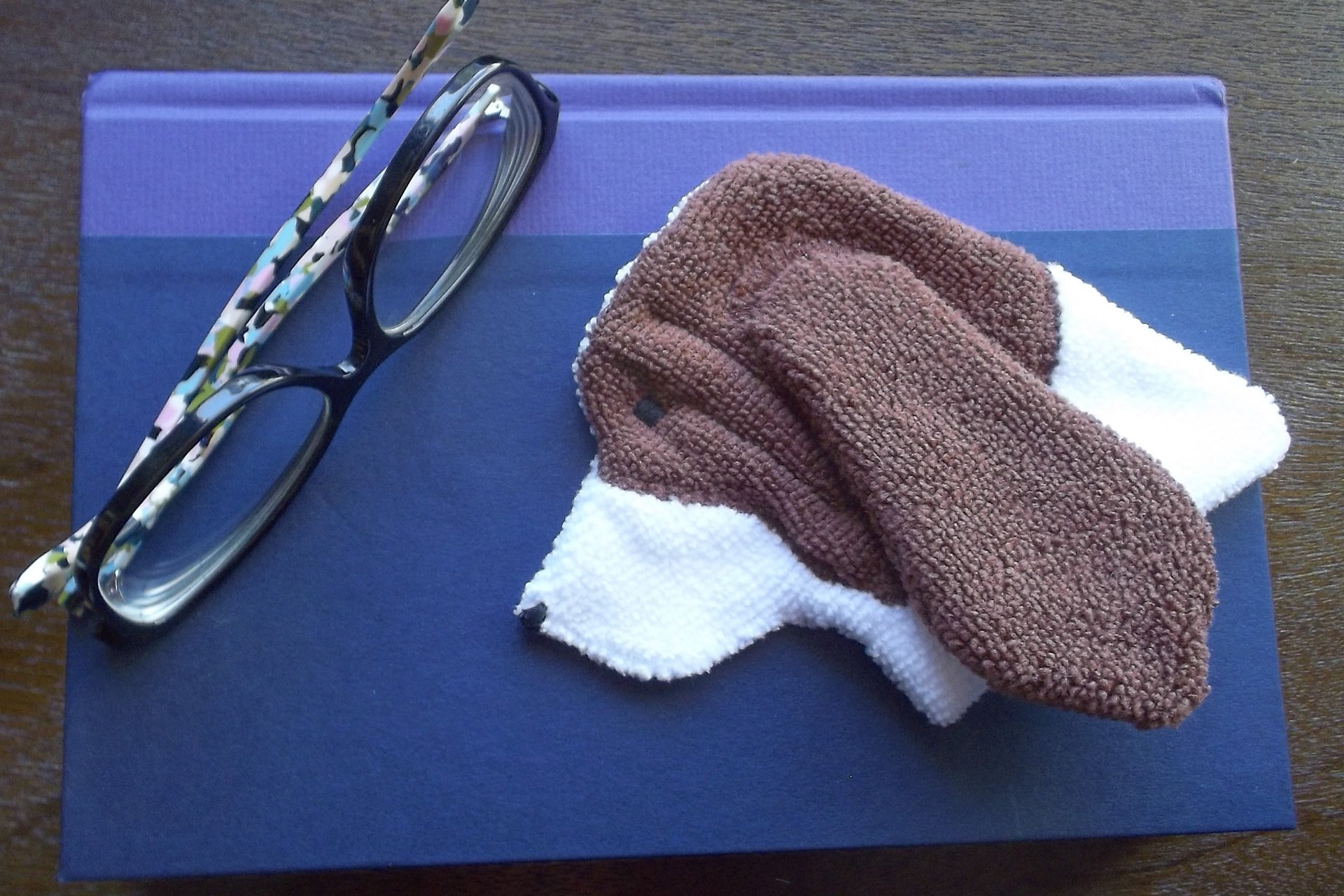 Smudge Dog used as a bookmark.