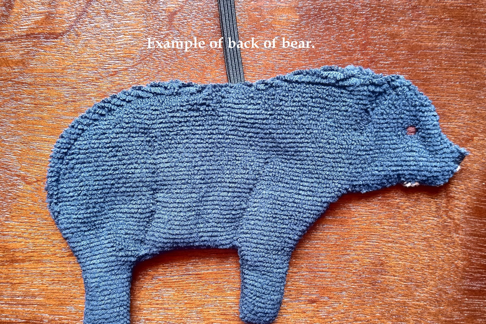 Back of Smudge Bear. Design on front only.