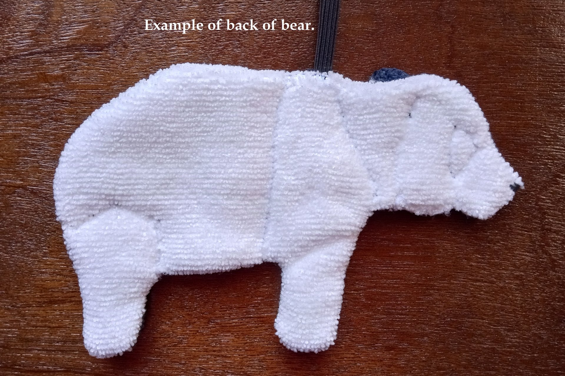 Back of Smudge Bear. Design on front only.