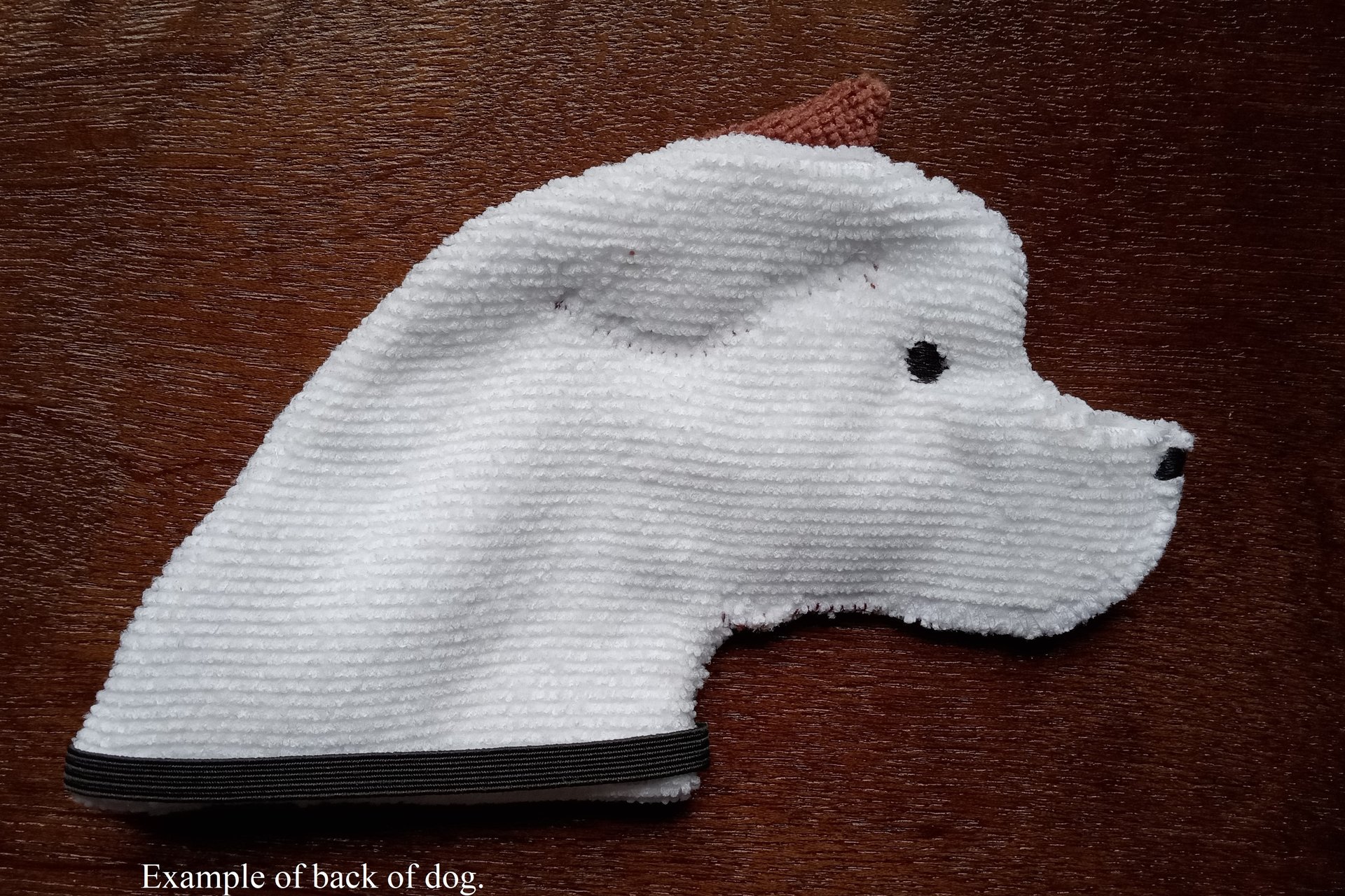 Back side of the Smudge Dog is a solid color.