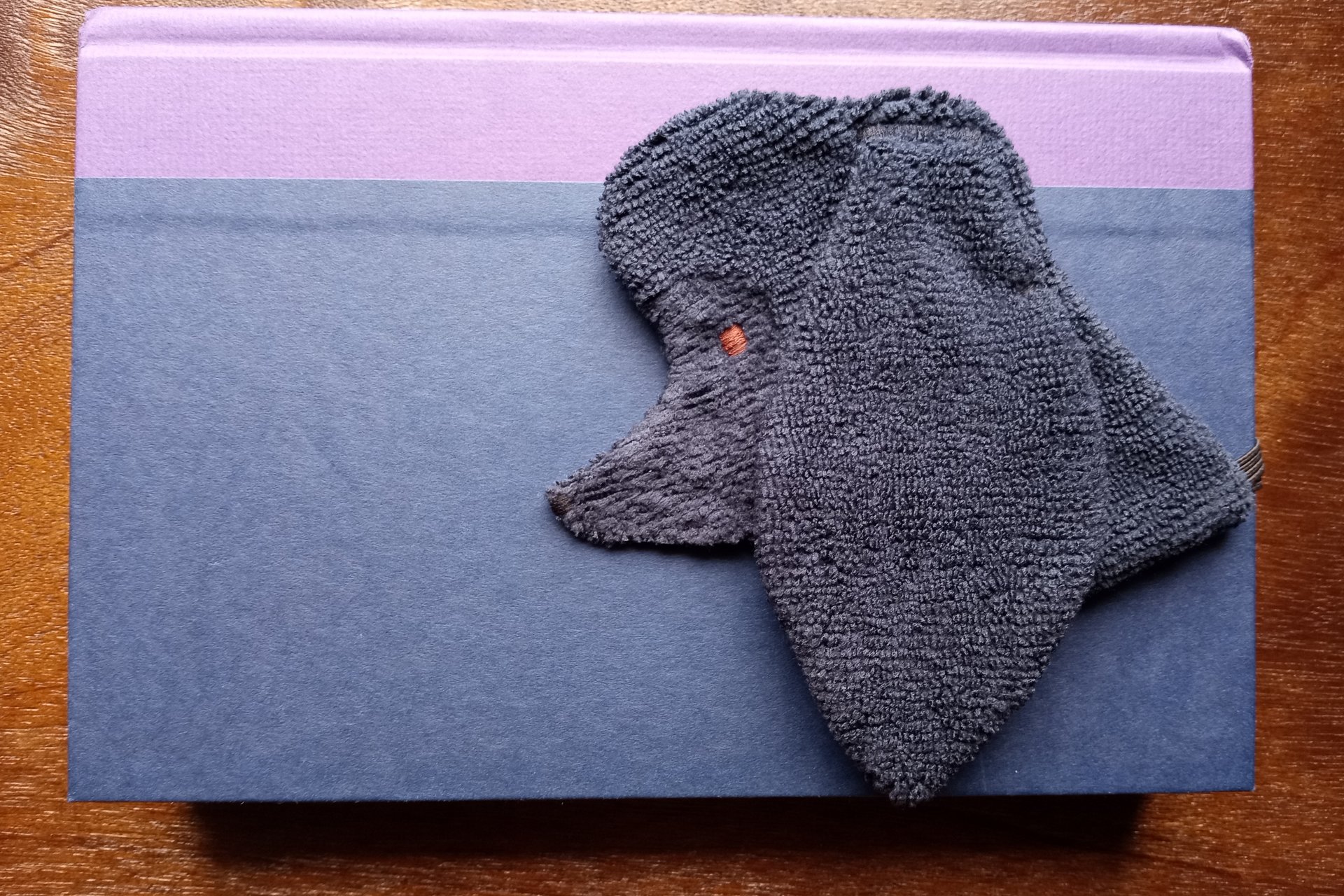 Smudge Dog used as bookmark.