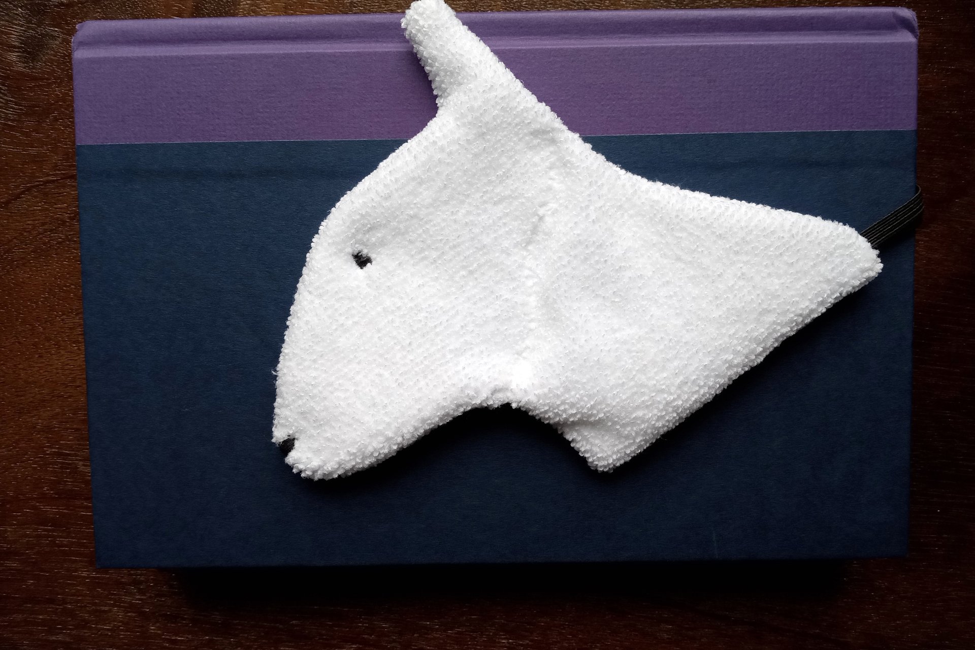 Smudge Dog used as bookmark.
