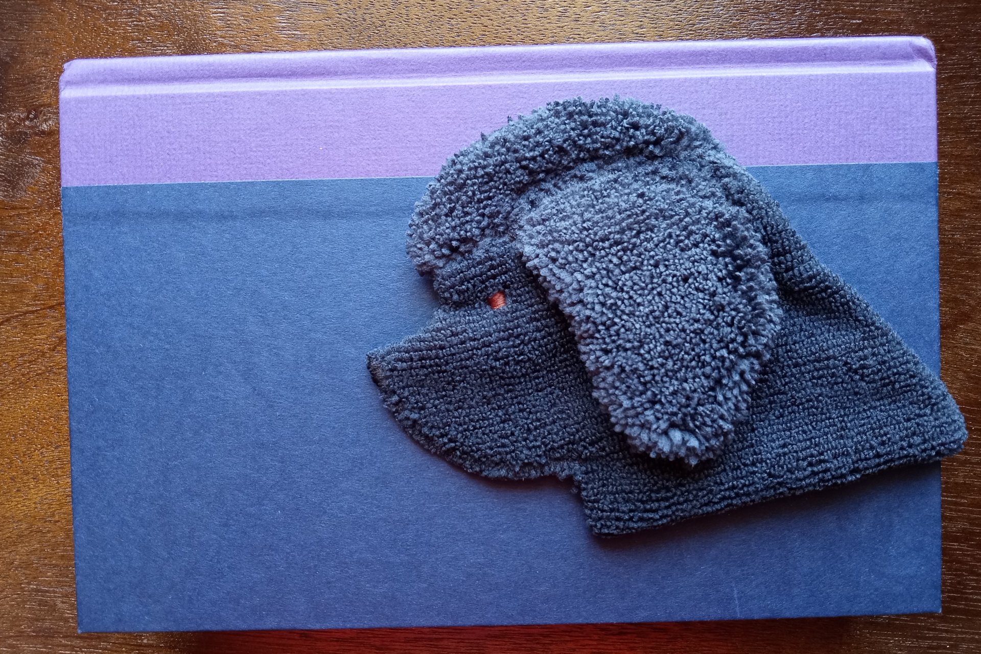 Smudge Dog used as bookmark.