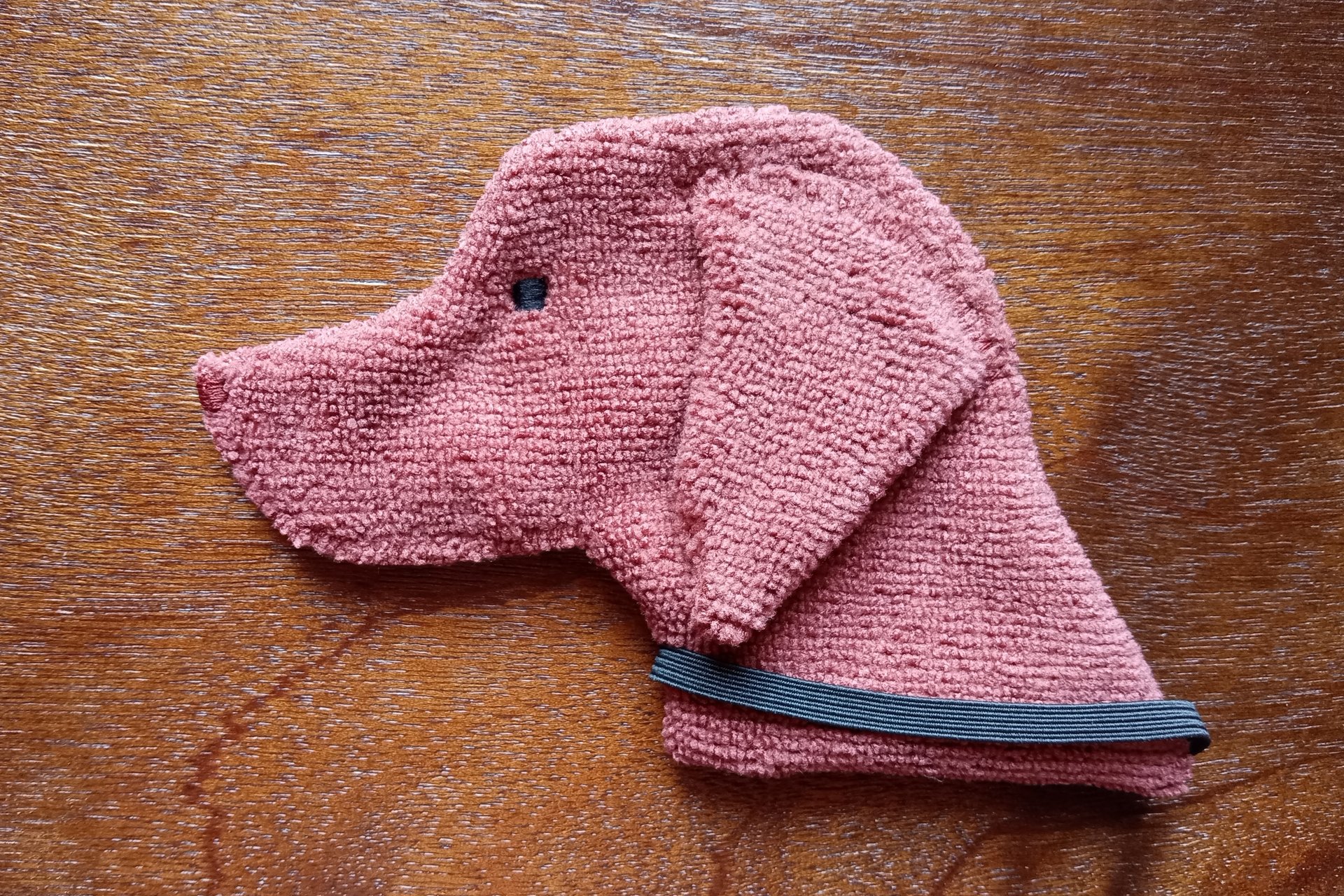 Soft, microfiber terry cloth towels cut, sewn, and made in the shape of a Vizsla