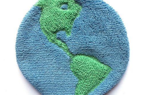 Soft, microfiber terry cloth towels  made in the shape of the Earth