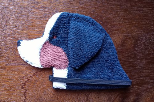 Soft, microfiber terry cloth towels cut, sewn, and made in the shape of a dog