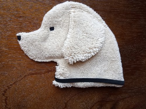 Soft, microfiber terry cloth towels made in the shape of a Golden Retriever