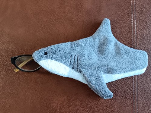 Microfiber Shark Shaped Glasses Case and Cleaner in One